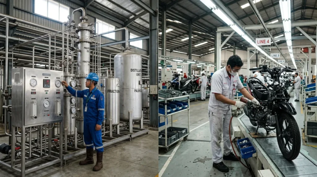 buatlah analisis perbedaan proses produksi analitik dan sintetik